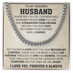 Cuban Link Chain Gift for Husband, Modern Necklace, Anniversary Jewelry, Stylish Keepsake, Special Occasion Present