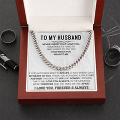 Romantic Gifts for Husband, Gold Chain Necklace with Love Message