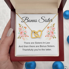 Gifts for Sister-In-Law, Interlocking Hearts Necklace, Heartwarming Jewelry, Bonus Sister