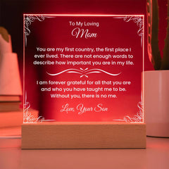 Gifts For Mom From Son, Acrylic Plaque With Heartfelt Message, Special Keepsake For Mother