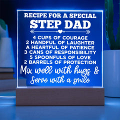 Gift for Step Dad, Custom Desktop Acrylic Display, Father’s Day Sentimental Present, Thank You Bonus Father Keepsake