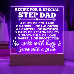 Gift for Step Dad, Custom Desktop Acrylic Display, Father’s Day Sentimental Present, Thank You Bonus Father Keepsake