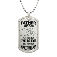 Father and Son Gift, Custom Dog Tag Necklace for Son, Unique Engraved Jewelry Gift for Birthday, Graduation, or Christmas