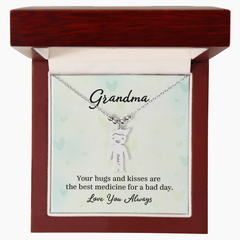 Engraved Kids Charm Necklace For Grandma, Special Jewelry Gift, Symbol Of Love & Family, Grandma Love You Always