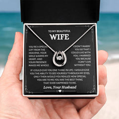 Wife Gift Pendant Necklace, Gift For Wife, Romantic Anniversary Present, Meaningful Gift for Her