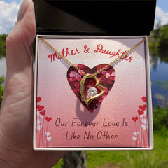 Mother Daughter Necklace, Jewelry Gift of Love, Heart Necklace Keepsake