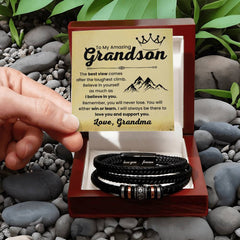 Graduation Bracelet Gift for Grandson, Stylish Jewelry with Engraved Message, Meaningful Keepsake