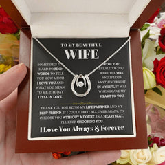 Gift for Wife, To My Beautiful Wife, Elegant Mother’s Day Jewelry Necklace, Symbol Of Love And Care
