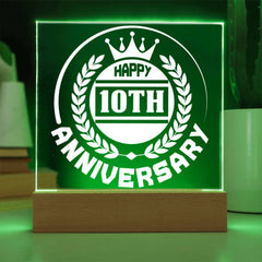 Happy 10th Anniversary Crown Plaque