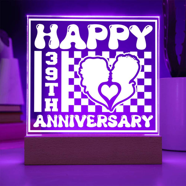 Couple Heart 39th Anniversary Plaque