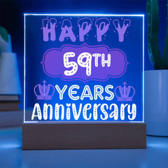 59th Anniversary – A Colorful Tribute to Us - LED Acrylic Plaque