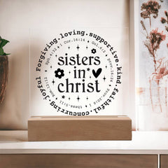 Sisters in Christ - Flower Design with Scriptures Plaque