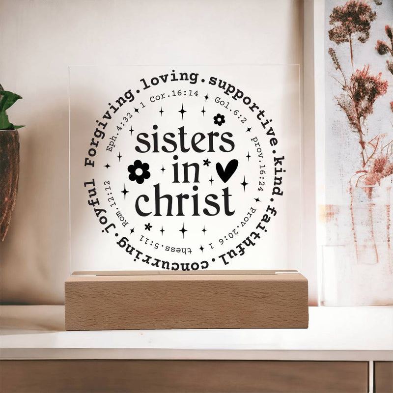 Sisters in Christ - Flower Design with Scriptures Plaque