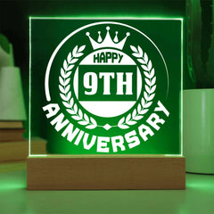 Happy 9th Anniversary Crown Plaque