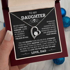 Heartfelt Jewelry Gift for Daughter, Heart-Shaped Necklace With Message