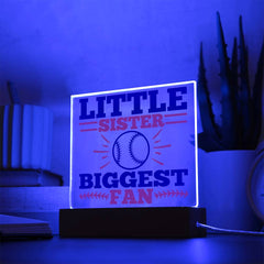 Little Sister Biggest Fan Acrylic Plaque