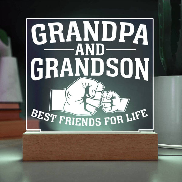 Grandpa and Grandson - Best Friends for Life LED Plaque