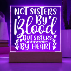 Not Sisters by Blood but Sisters by Heart – Floral Design Plaque