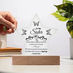 Sister Gift, Sister Keepsake Plaque, Sentimental LED Night Light, Long-Distance Gift for Her