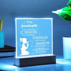 Cherished Granddaughter Gift, Elegant Square Acrylic Plaque, Square Acrylic Plaque for Granddaughter