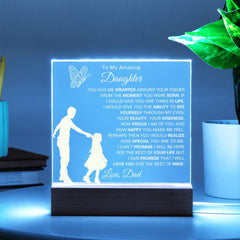 To My Amazing Daughter, Gift For Daughter, Christmas Acrylic Plaque for Daughter, Personalized Keepsake with Heartfelt Message