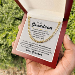 Grandson Cuban Link Chain – Loving Gift from Grandma or Grandpa