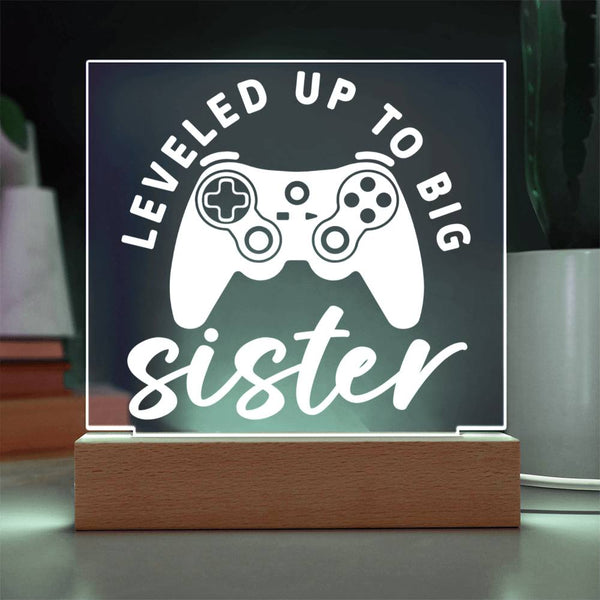 Leveled Up to Big Sister – Gamer Girl Edition Plaque