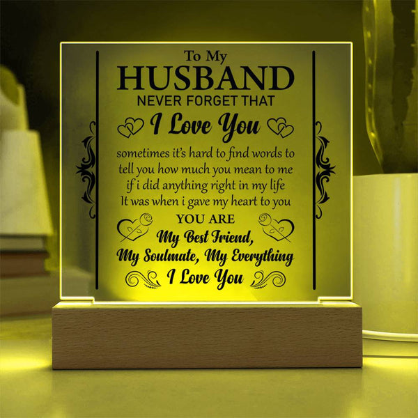 To My Husband - My Soulmate, My Everything - LED Acrylic Plaque