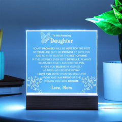 Gift From Mother to Daughter, Gift For Daughter, Unique Acrylic Gift for Daughter, Special Keepsake