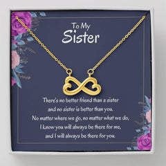 To My Sister – Always There for Each Other Gold Necklace