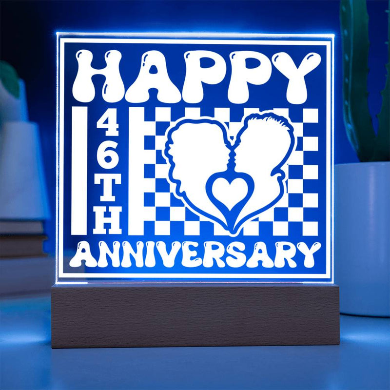 Couple Love 46th Anniversary LED Acrylic Plaque