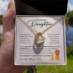 Gift For Daughter, Gift From Dad to Daughter, Heart Shaped Necklace for Daughter