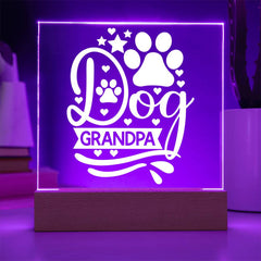 Dog Grandpa - Paw Print LED Plaque