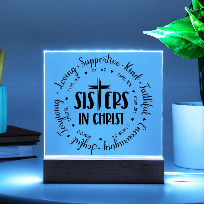 Sisters in Christ - Surrounded by Scriptures Plaque