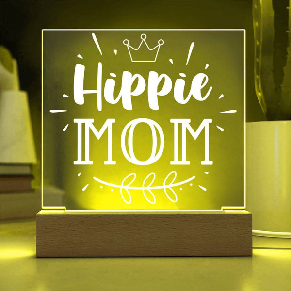 Hippie Mom – Crowned with Peace & Love Plaque