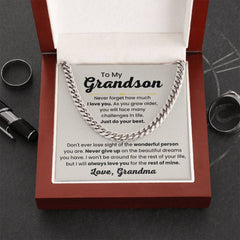 Grandson Cuban Link Chain – Loving Gift from Grandma or Grandpa