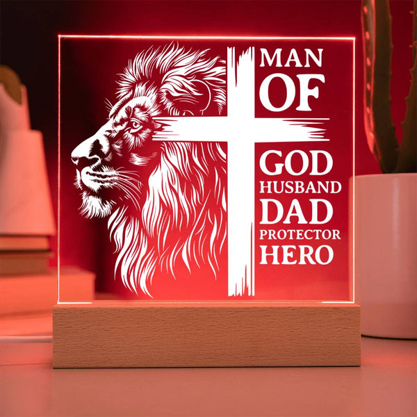 Man of God – Husband, Dad, Protector, Hero Plaque