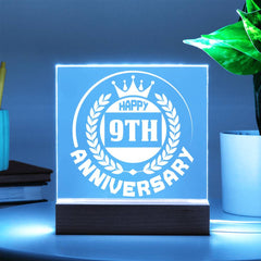 Happy 9th Anniversary Crown Plaque
