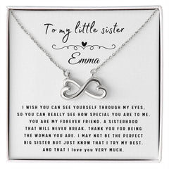 To My Little Sister – Sisterhood Necklace Gift