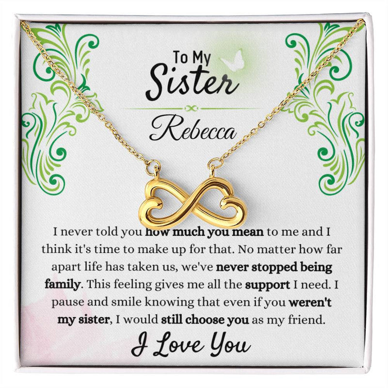 To My Sister Necklace – Always Chosen, Always Loved