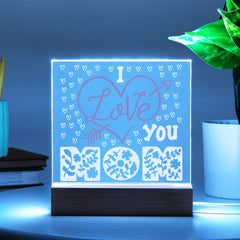 I Love You Mom – Floral Letters Plaque