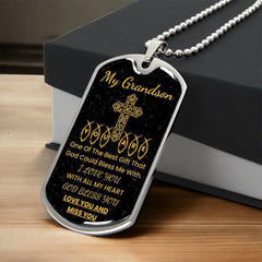 Dog Tag for Grandson – A Heartfelt Gift of Love and Blessing