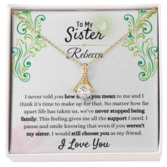 To My Sister Necklace – Always Chosen, Always Loved