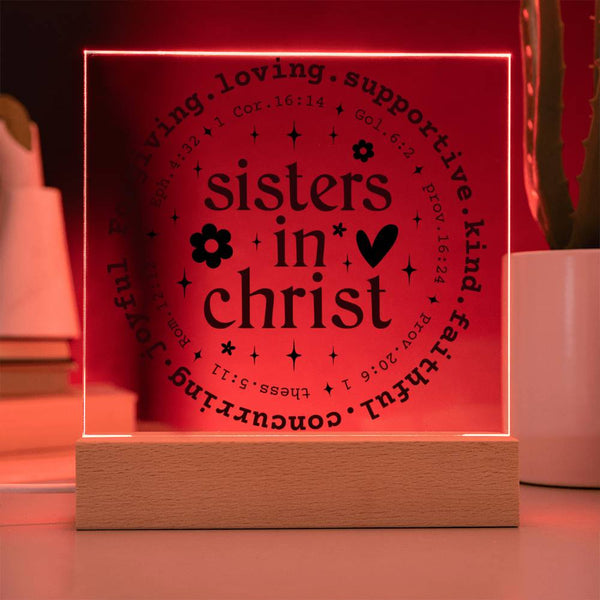 Sisters in Christ - Flower Design with Scriptures Plaque