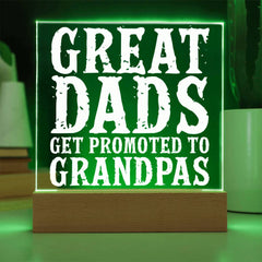 Dad to Grandpa – A Glowing Promotion Acrylic Plaque