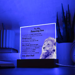 Personalized Acrylic Plaque for Son – Inspirational Gift from Dad