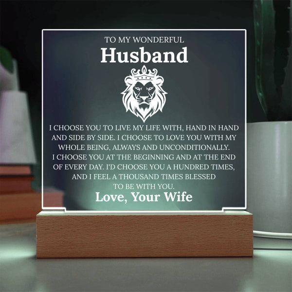 To My Husband - A Thousand Times, I’d Choose You Plaque