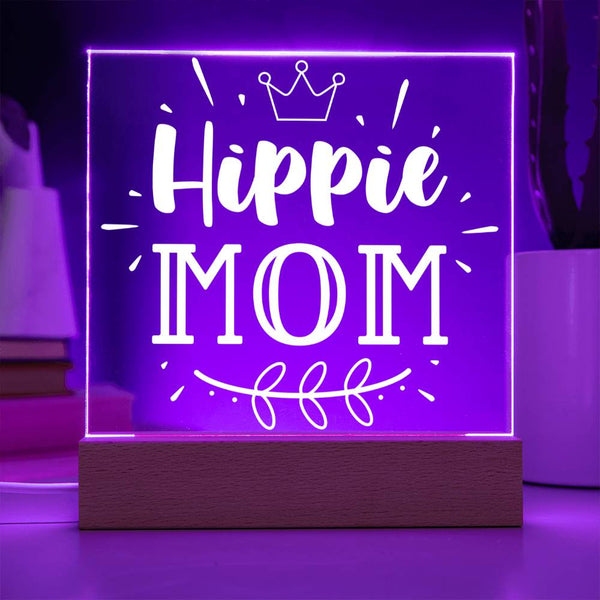 Hippie Mom – Crowned with Peace & Love Plaque