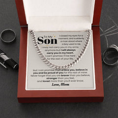 Cuban Link Chain Necklace for Son, Modern Jewelry Gift, Meaningful Keepsake for Him