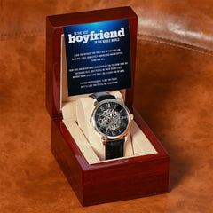 To the Best Boyfriend – Loved for a Lifetime Men's Openwork Watch